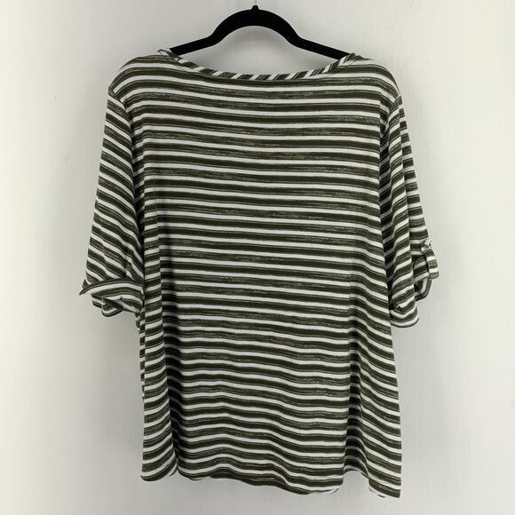 Croft Barrow Womens 3X Tunic Top 3/4 Roll Tab Sleeve Summer Beach Stretch - Picture 6 of 7